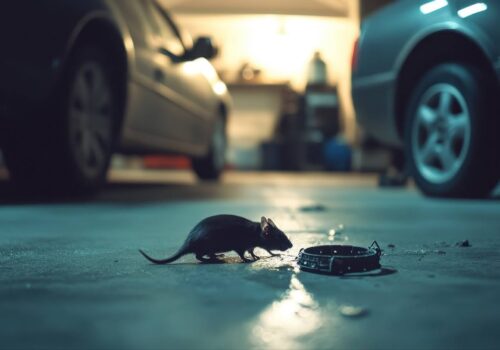 Mice going towards a trap in the garage