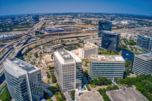 Aerial View of Downtown, Frisco Texas in the DFW Metro